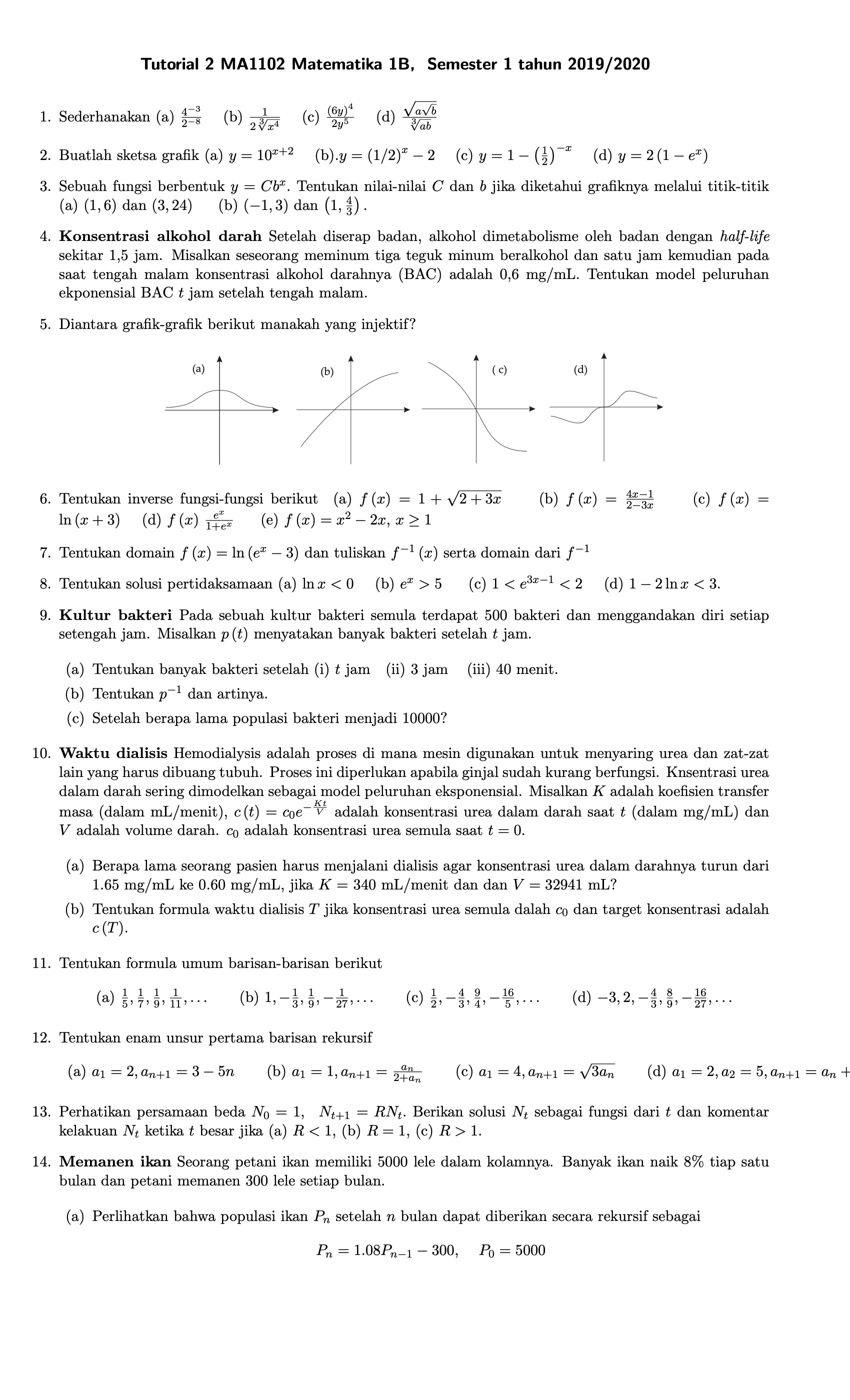 Matematika 1B Tutorial 02 | MES Consulting